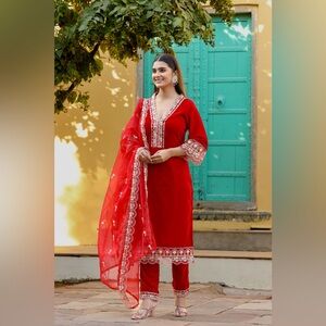 Red velvet suit ( Indian wear)